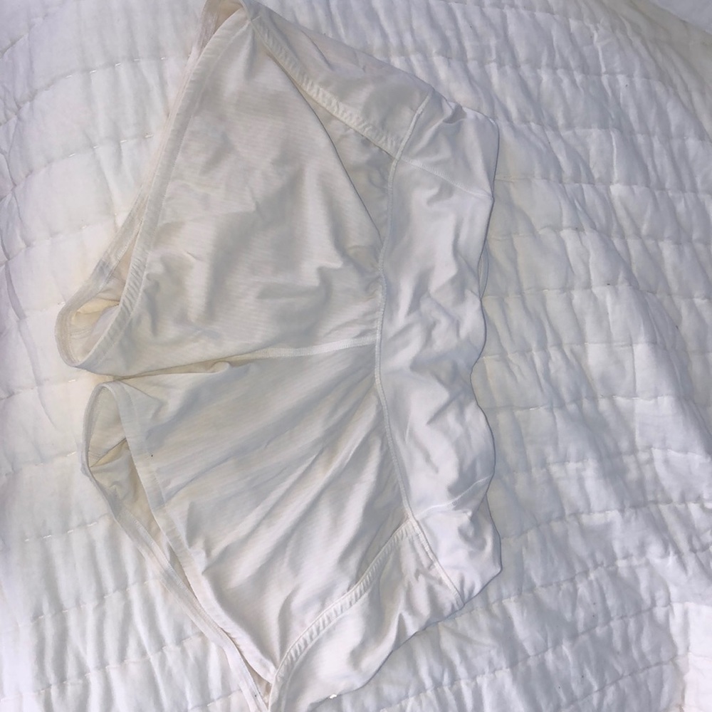 White Lululemon Speed Up Shorts
